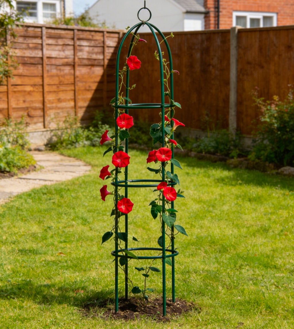 1.9m Outdoor Garden Obelisk Twisting Climbing Plant Trellis Metal Support Frame - Truly Yours