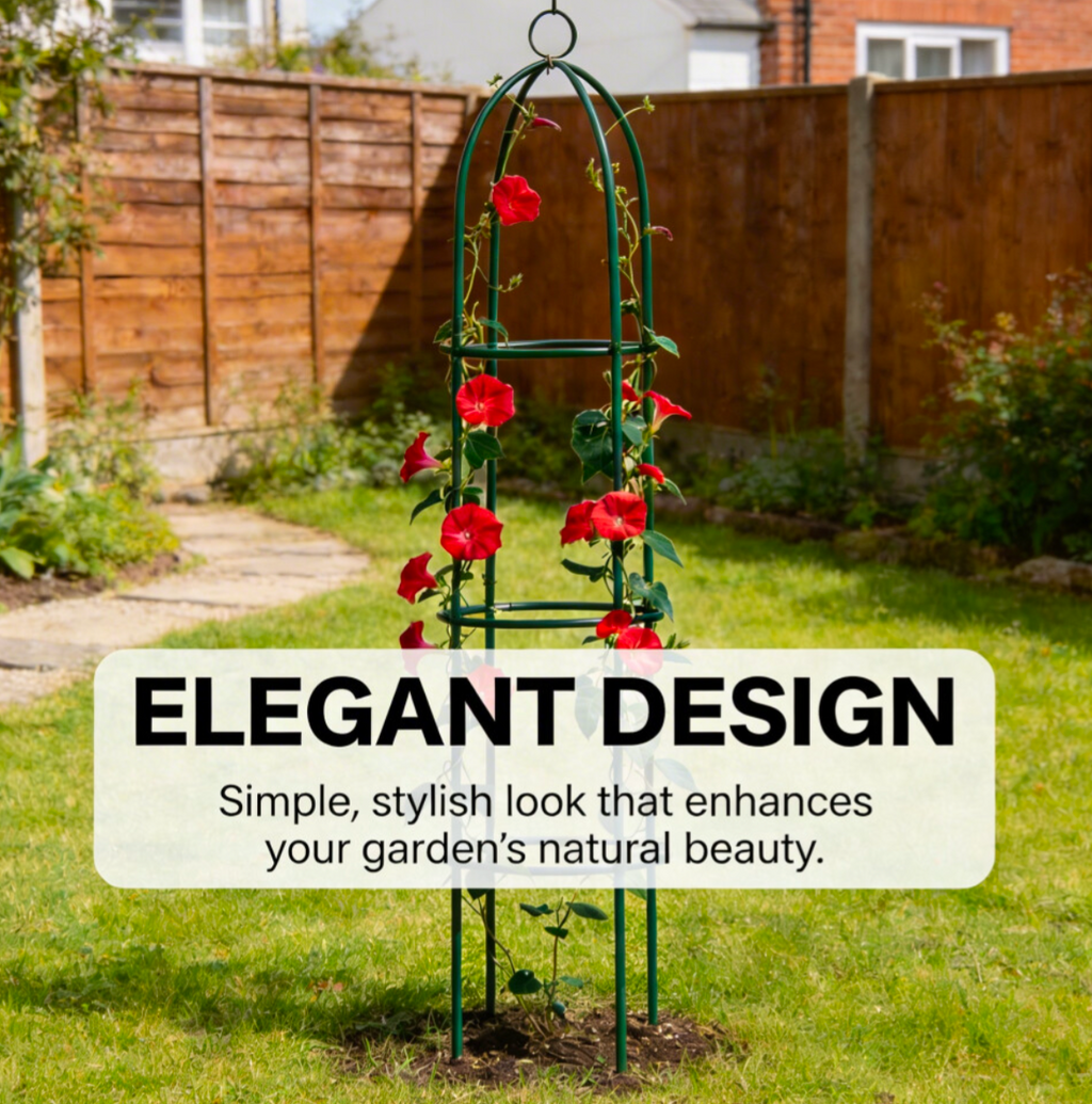 1.9m Outdoor Garden Obelisk Twisting Climbing Plant Trellis Metal Support Frame - Truly Yours