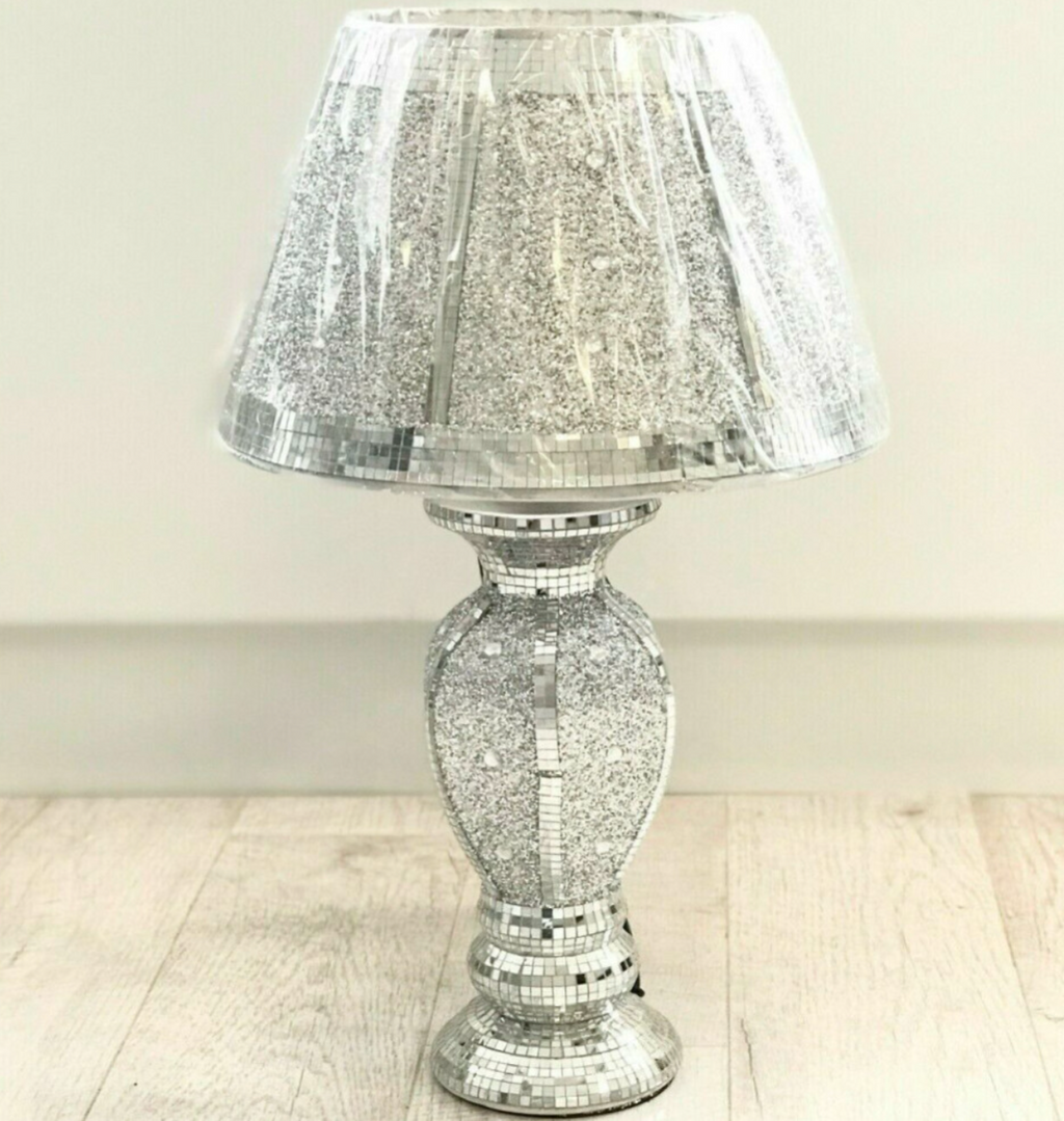 Elegant Crushed Diamond Table Lamp - Truly Yours