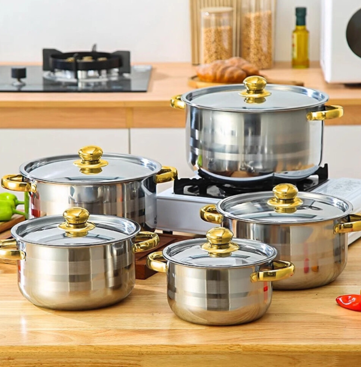 5PCS Stainless Steel Cookware Saucepan Set - Truly Yours