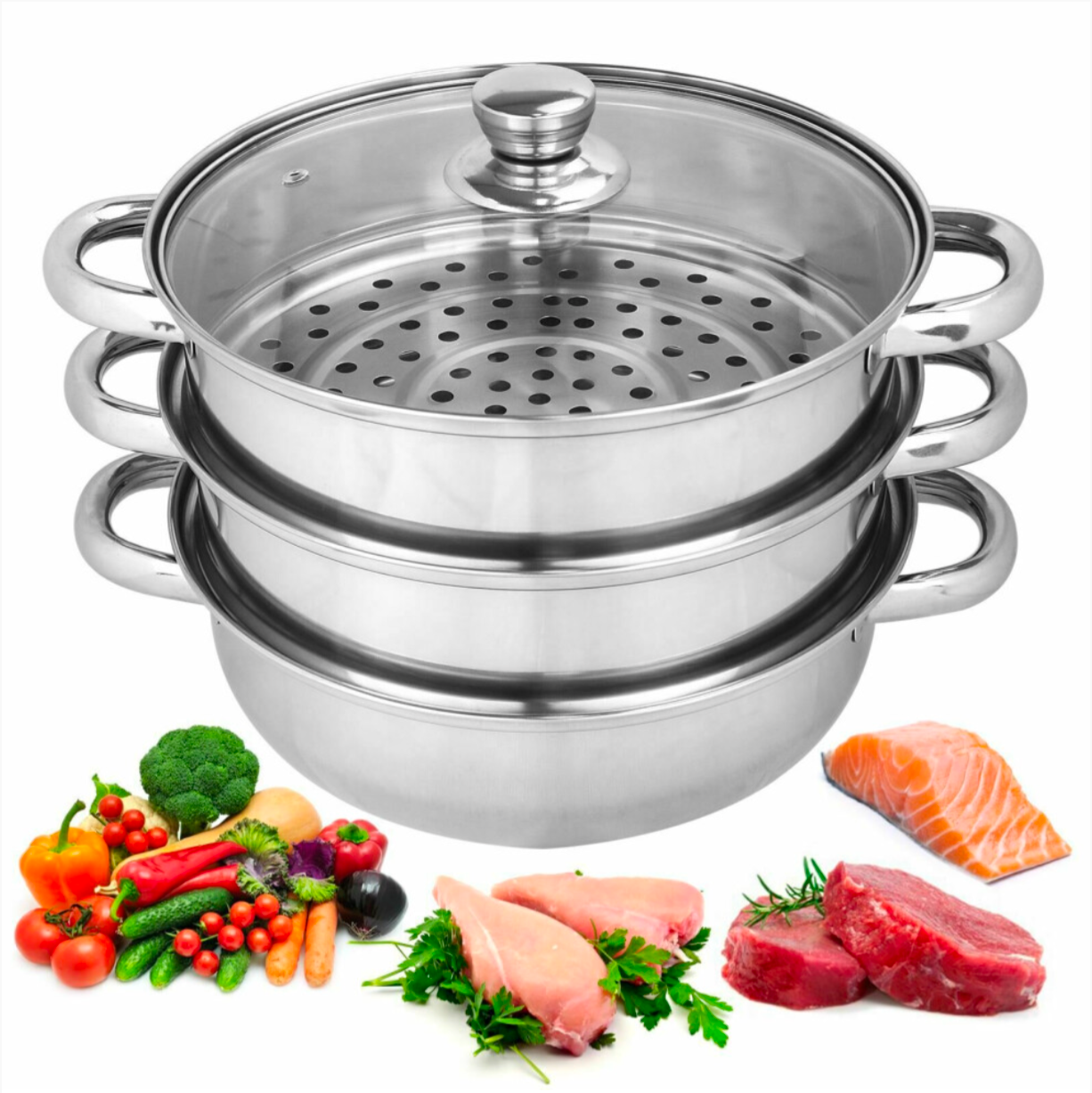 Kabalo 3 Tier Vegetable Steamer Stainless Steel Pan Set - Truly Yours