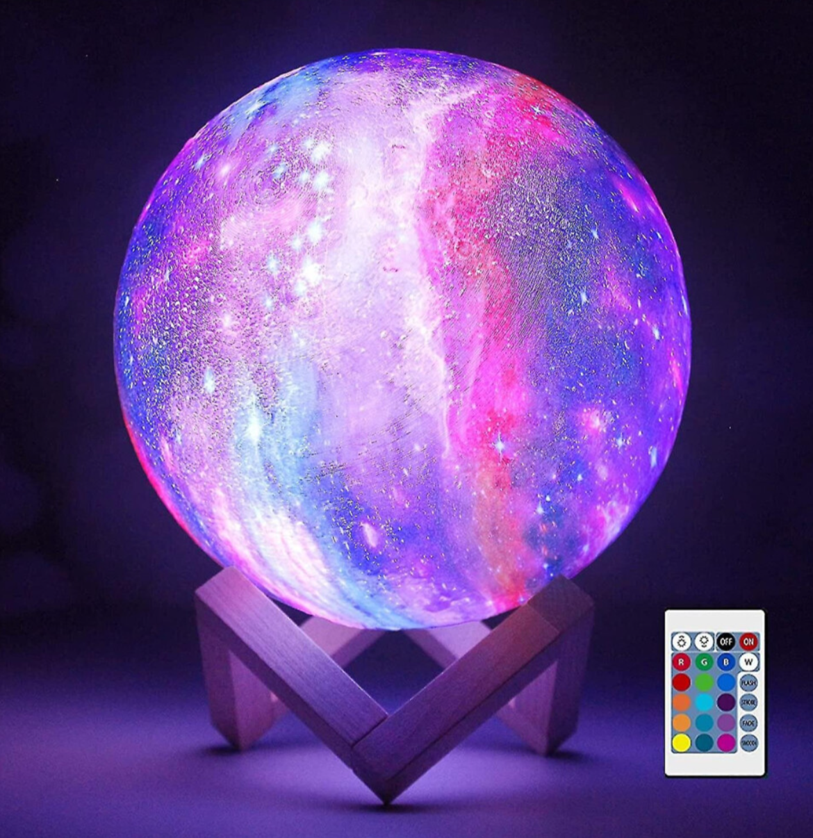 Galaxy LED Moon Lamp – 16 Colour Changing Light with Remote - Truly Yours