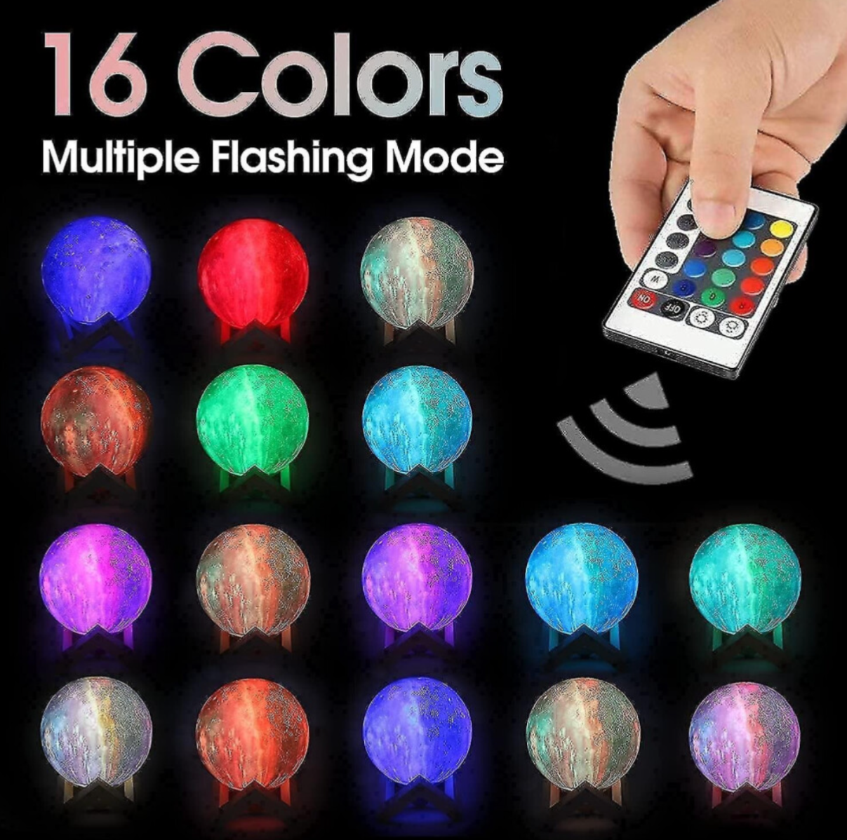 Galaxy LED Moon Lamp – 16 Colour Changing Light with Remote - Truly Yours