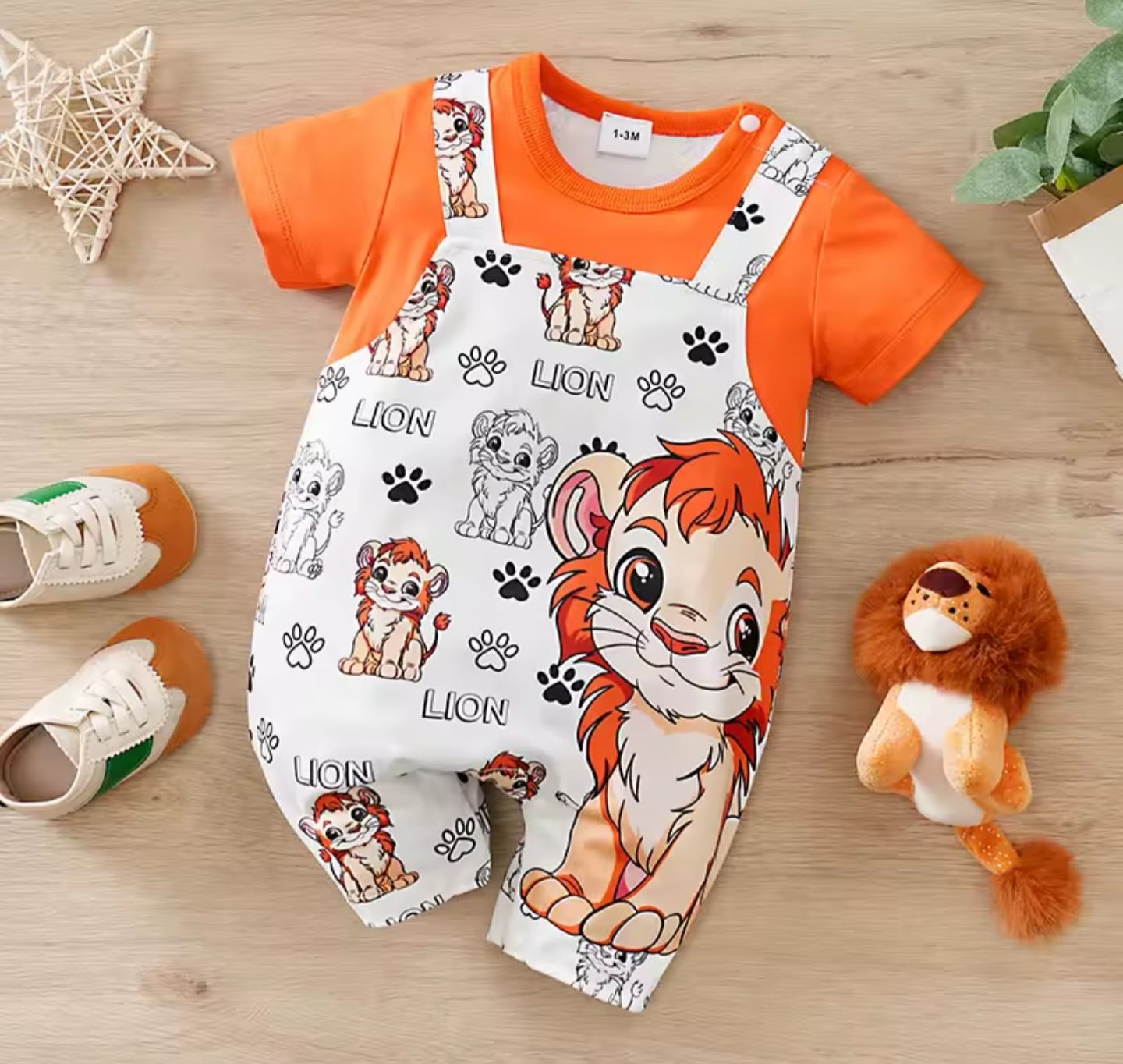 Adorable Lion or Duck Baby Outfit Set – Cartoon Romper & T-Shirt for Boys & Girls