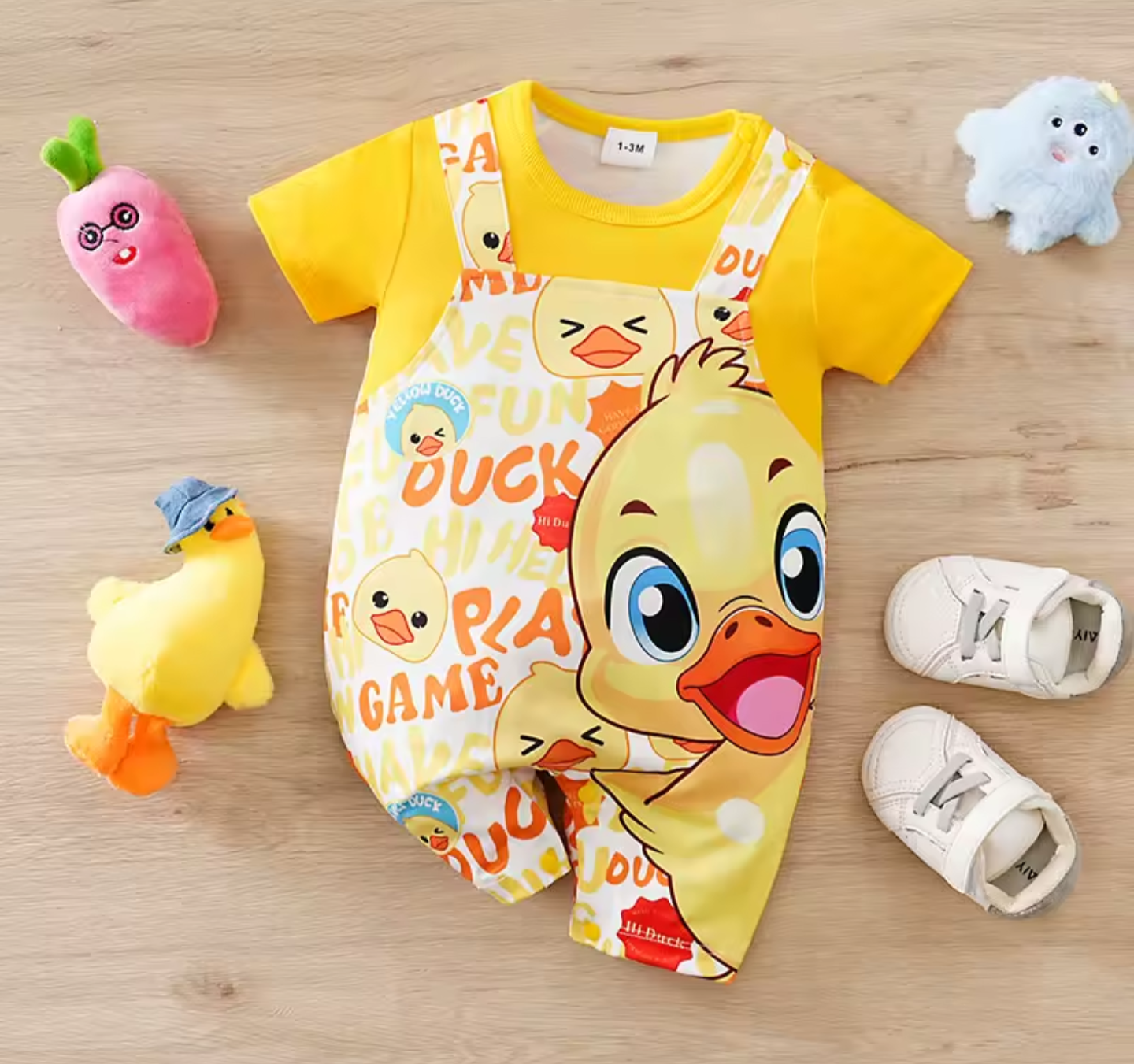 Adorable Lion or Duck Baby Outfit Set – Cartoon Romper & T-Shirt for Boys & Girls - Truly Yours