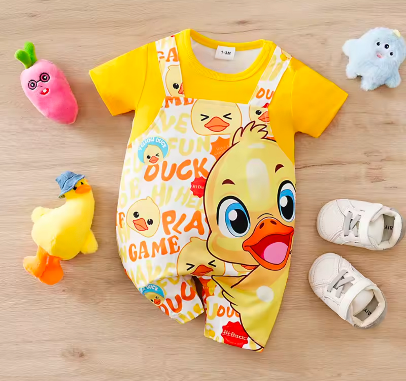 Adorable Lion or Duck Baby Outfit Set – Cartoon Romper & T-Shirt for Boys & Girls - Truly Yours