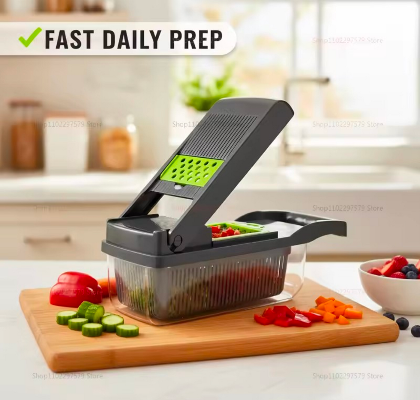 16-Piece Multi-Function Vegetable Chopper & Mandoline Slicer Set with Storage Container – Ultimate Kitchen Prep Tool - Truly Yours