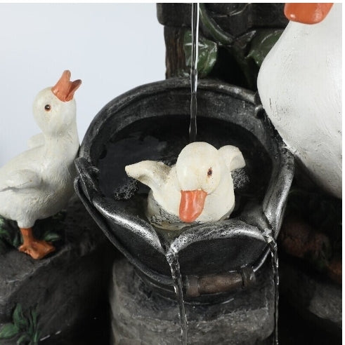 Mini Animal Family Solar Powered Water Fountain