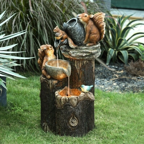 Mini Animal Family Solar Powered Water Fountain - Truly Yours