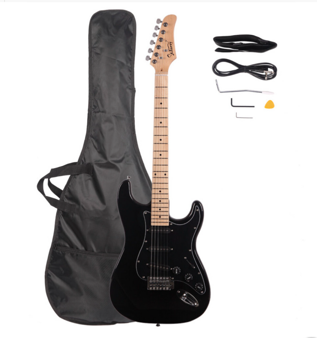Glarry GST-E 3 Single Pickup Electric Guitar with Black Pickguard Bag Strap Wire - Truly Yours