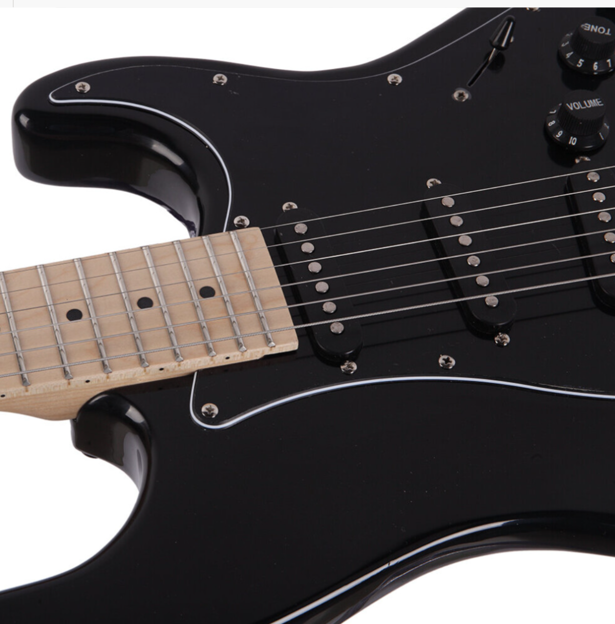 Glarry GST-E 3 Single Pickup Electric Guitar with Black Pickguard Bag Strap Wire - Truly Yours