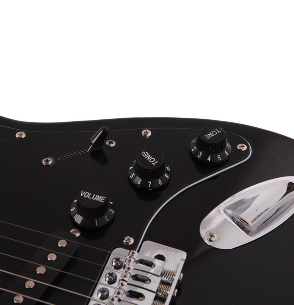 Glarry GST-E 3 Single Pickup Electric Guitar with Black Pickguard Bag Strap Wire - Truly Yours