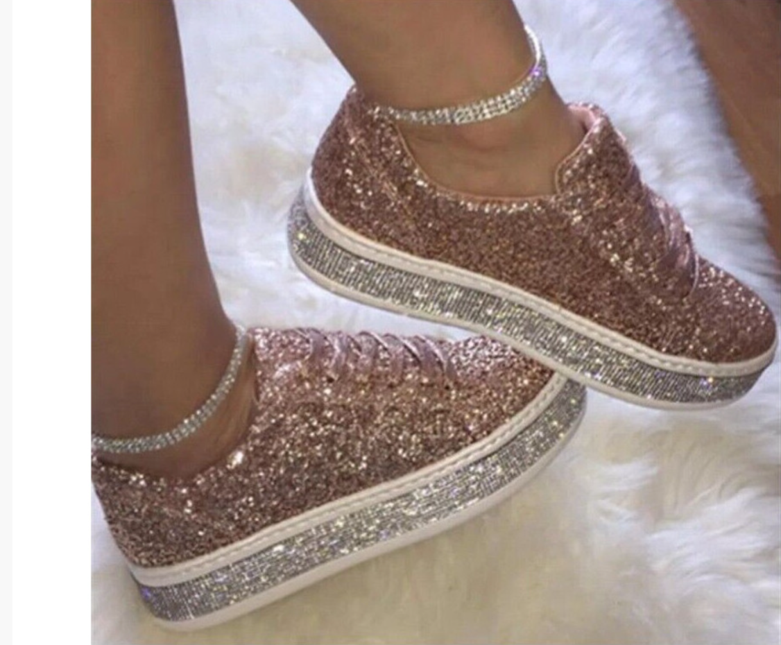 Ladies Diamante Trainers - Truly Yours