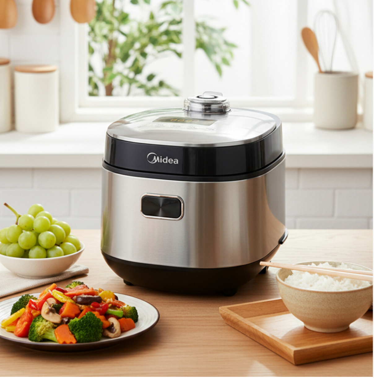 Multi‑Function Digital Rice Cooker – 9 Cooking Functions, Compact Stainless Steel Design - Truly Yours