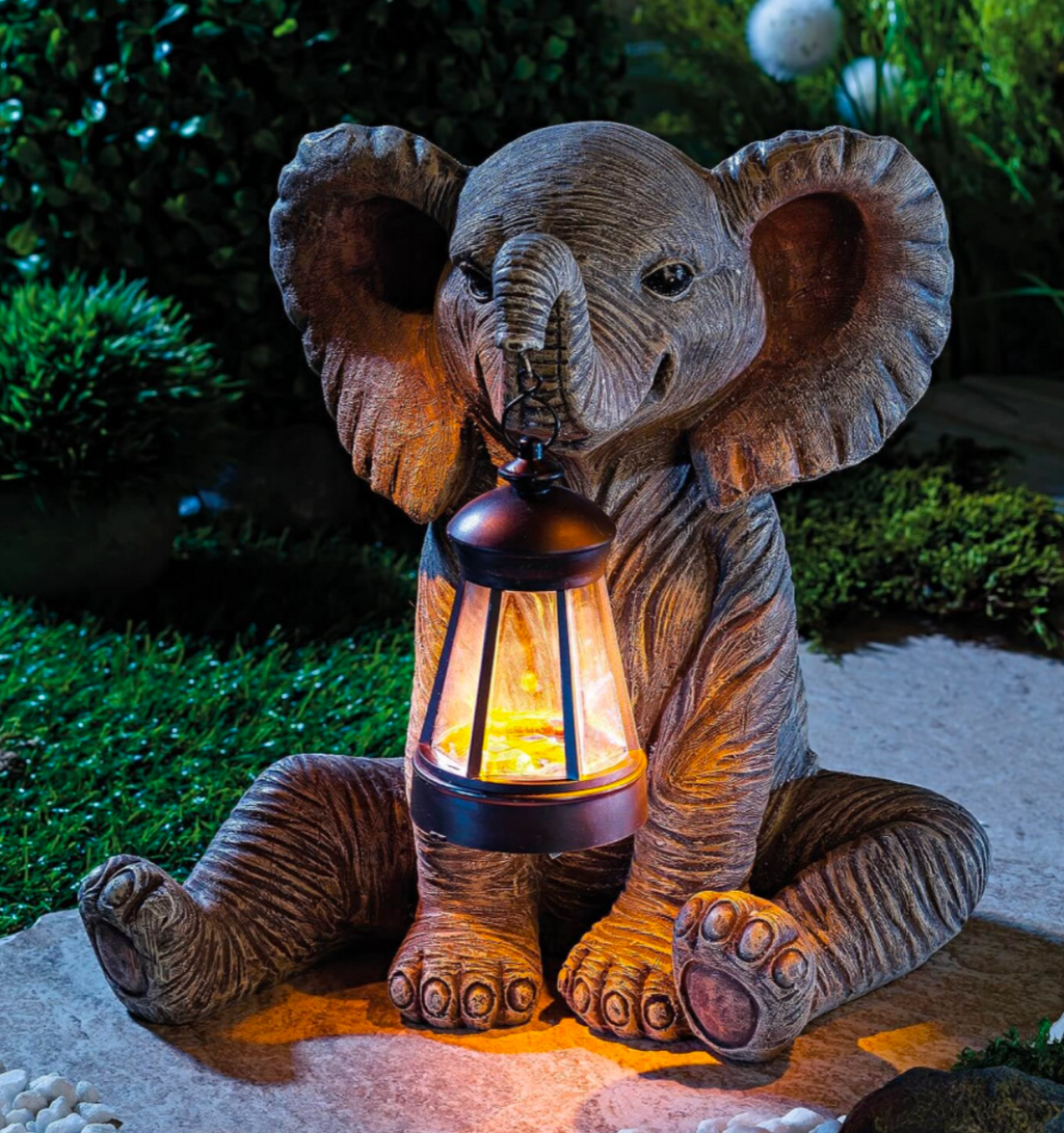 Elephant Lantern with Solar LED Light - Truly Yours