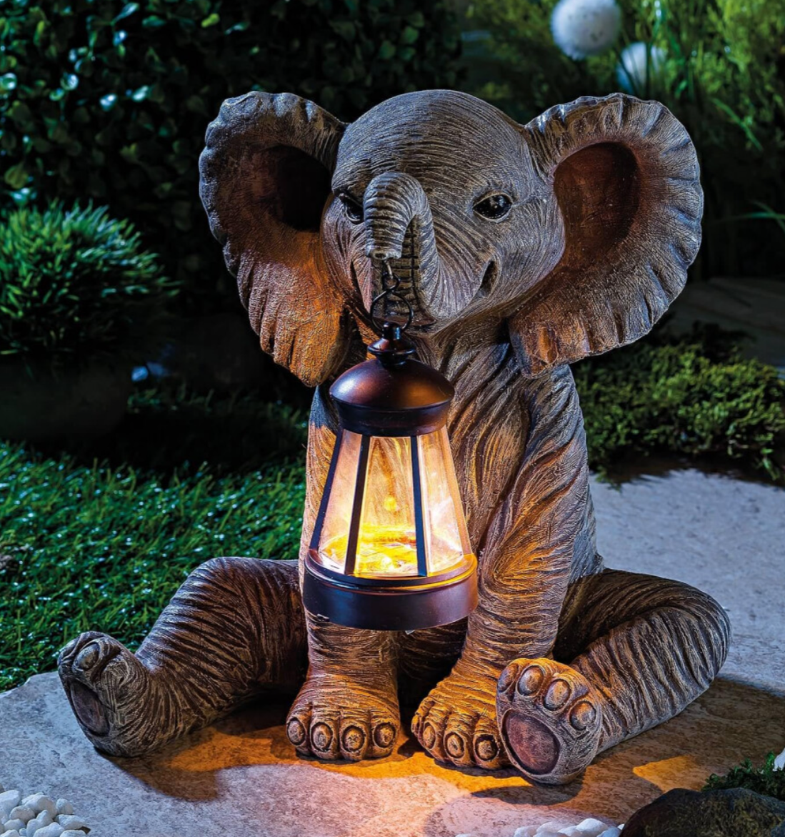Elephant Lantern with Solar LED Light - Truly Yours