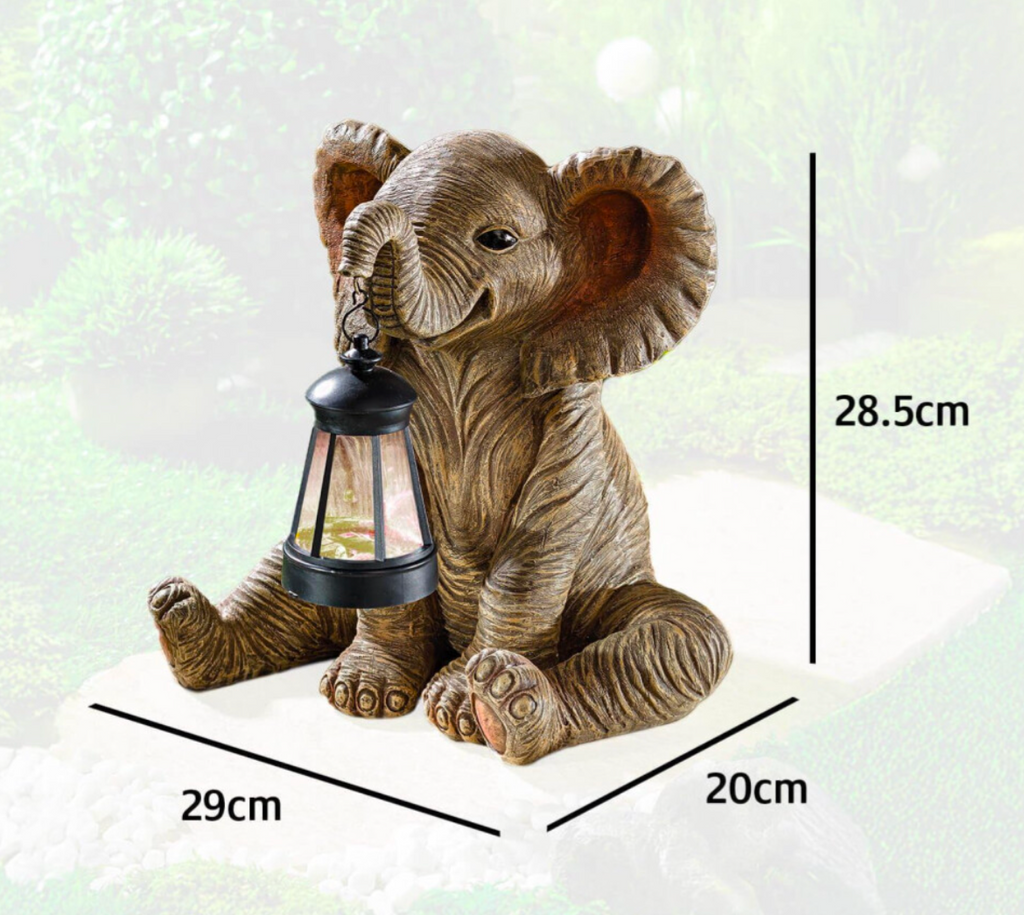 Elephant Lantern with Solar LED Light - Truly Yours