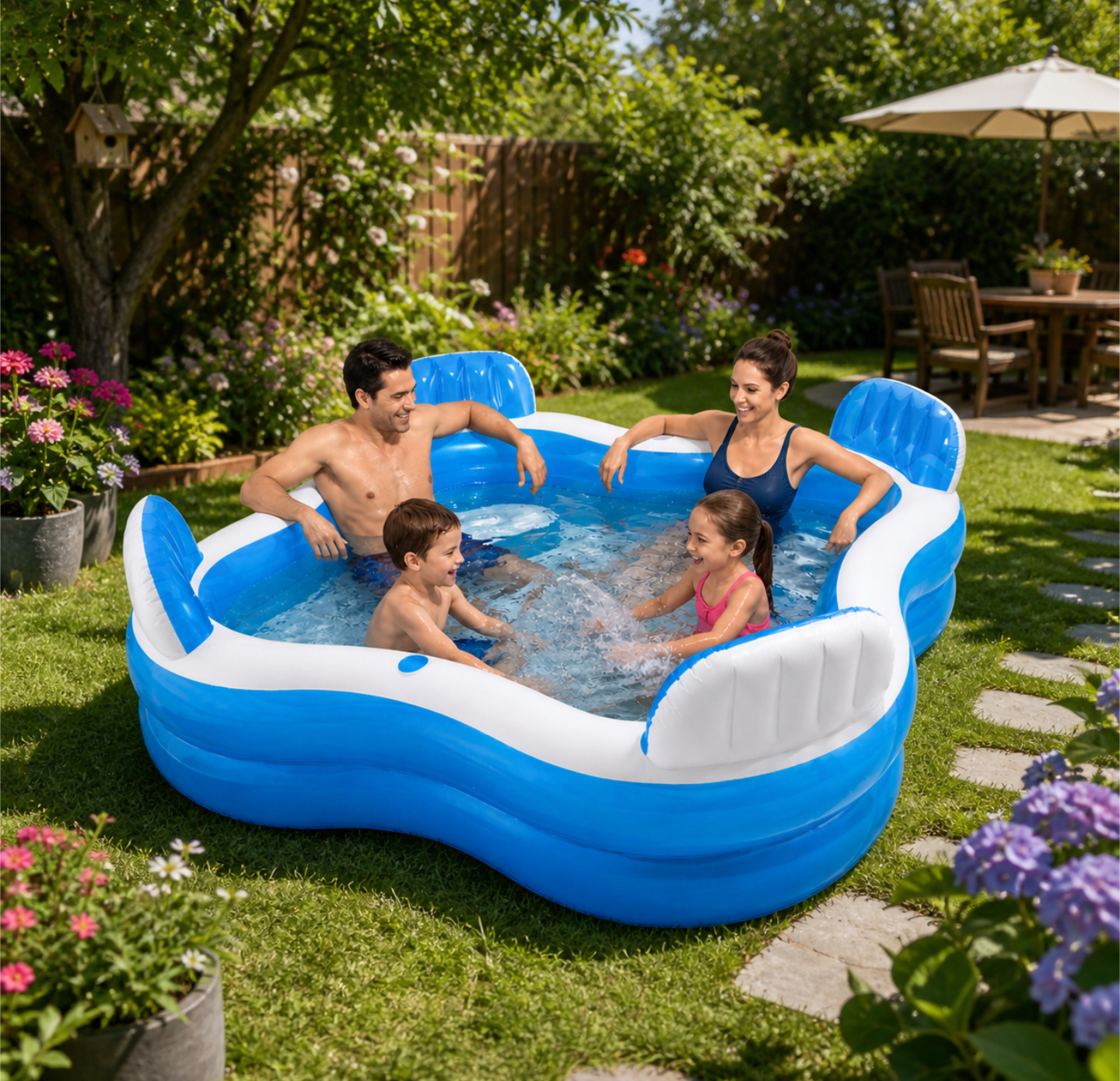 Intex Inflatable Family Pool with Seats