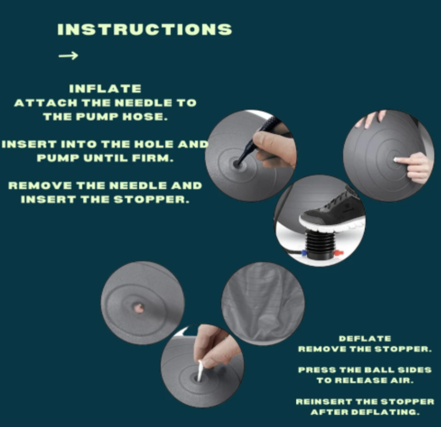 Anti-Burst Swiss Gym Ball with Pump - Truly Yours