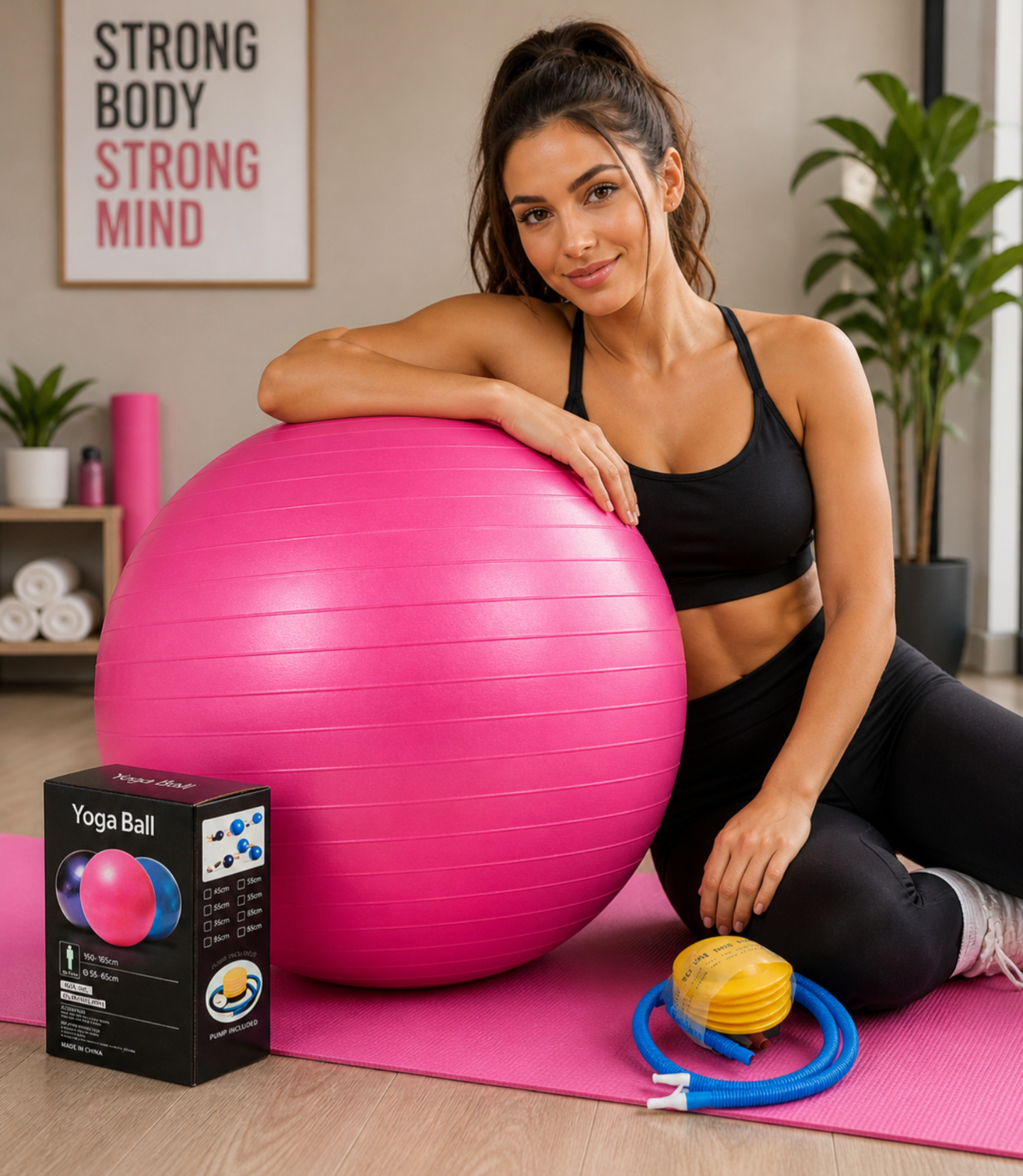 Anti-Burst Swiss Gym Ball with Pump