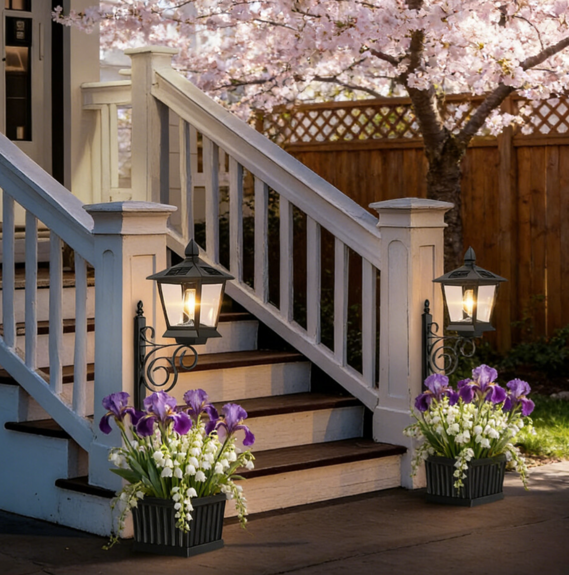 Decorative Solar Flower Pot Light