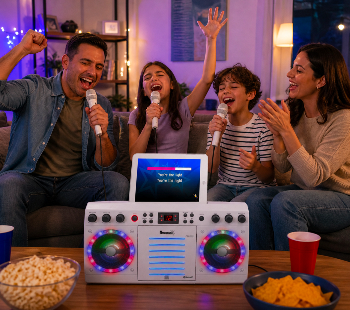 Wired Microphones, 200 Songs) Beatbox Karaoke Machine CDG/CD+G. Built in Disco Lights. Includes 2 Microphones & Party Songs - Truly Yours