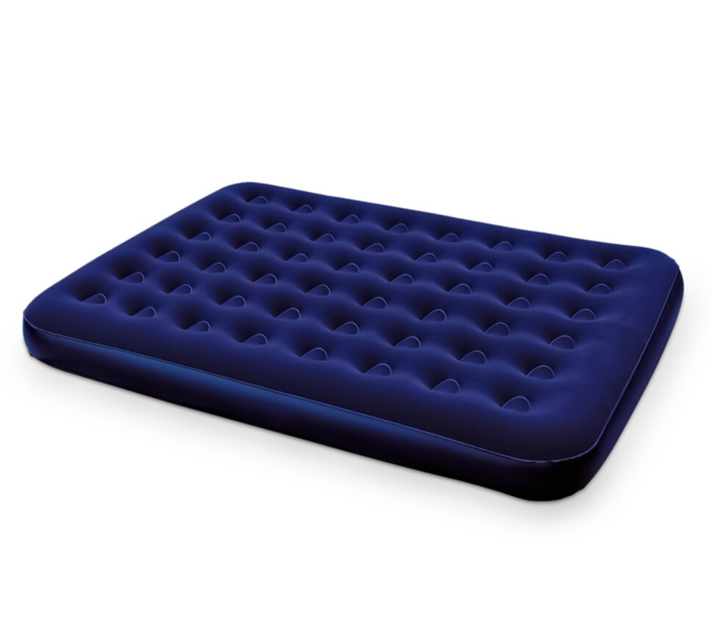 Queen Size Flocked Air Bed Mattress – Inflatable Comfort Bed 203 x 152cm Navy Blue - Truly Yours