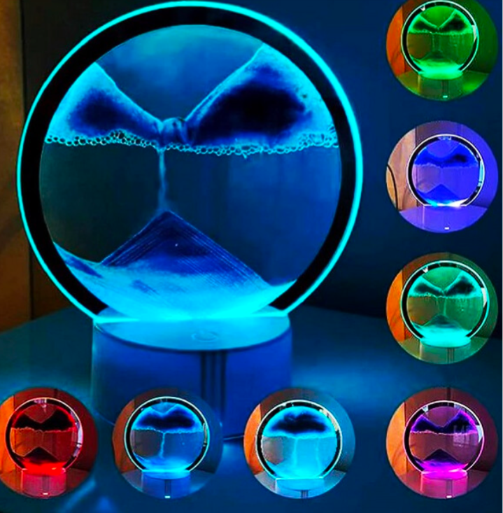 Moving Sand Art Picture Round Glass 3D Deep Sea Sandscape - Truly Yours
