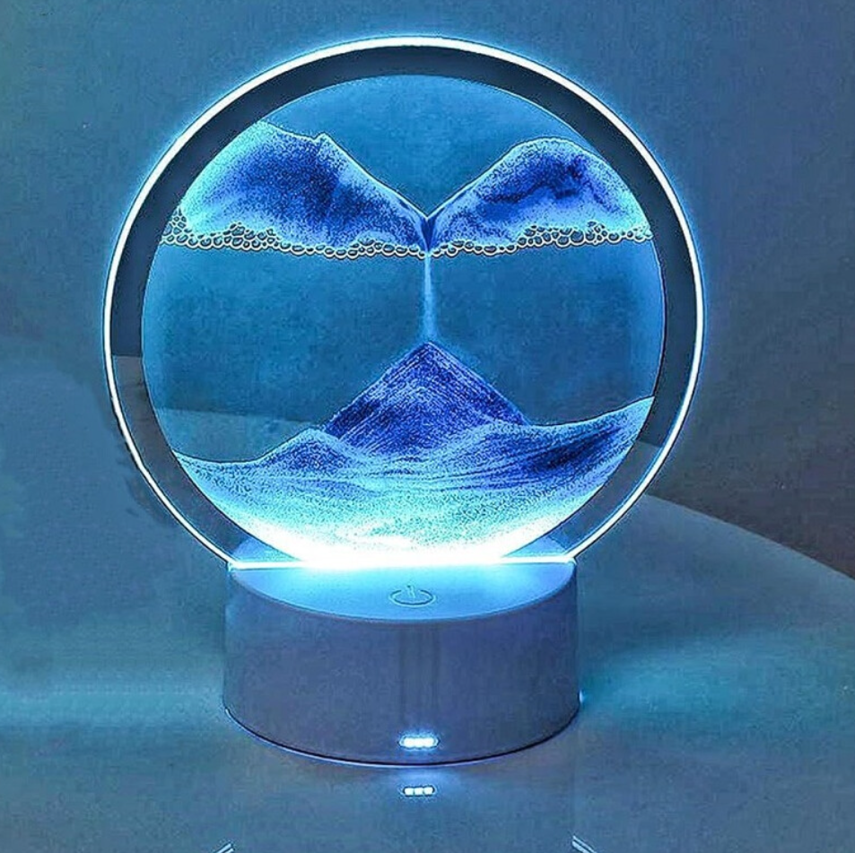 Moving Sand Art Picture Round Glass 3D Deep Sea Sandscape - Truly Yours