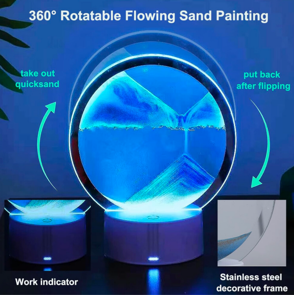 Moving Sand Art Picture Round Glass 3D Deep Sea Sandscape - Truly Yours