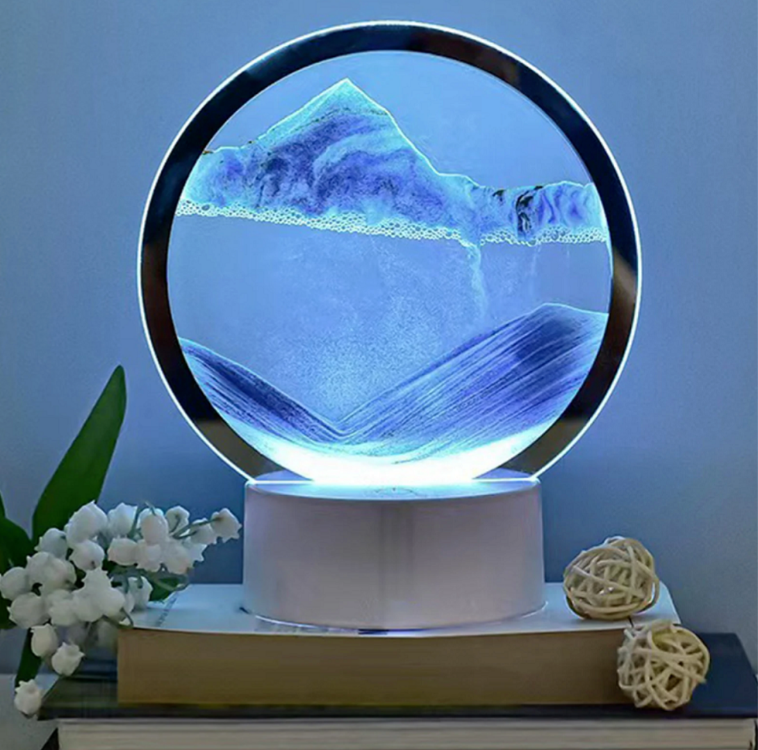Moving Sand Art Picture Round Glass 3D Deep Sea Sandscape - Truly Yours