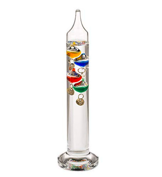 Glass Galileo Thermometer Decorative Weather & Temperature Display