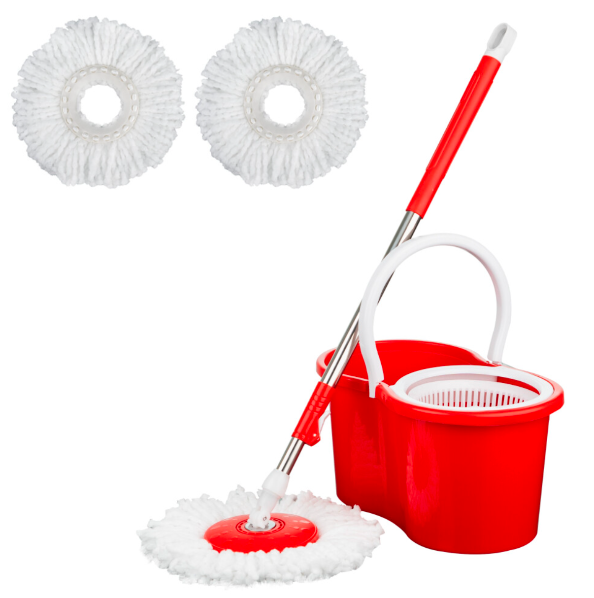 Purple 360° Spin Mop & Bucket Set – Magic Floor Cleaning System with Spin Dry Basket & 2 Microfiber Mop Heads - Truly Yours