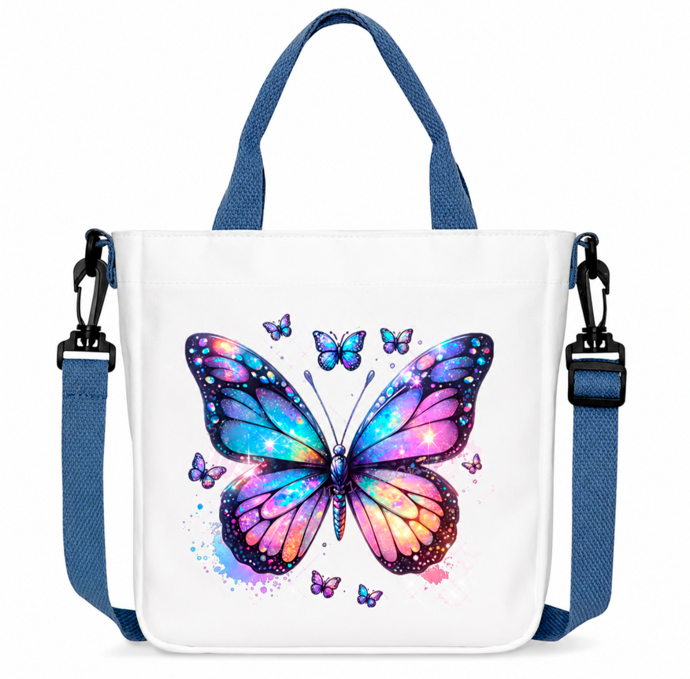 🦋 Vintage Butterfly Canvas Shoulder Bag – Floral Crossbody Tote Handbag with Zip Closure ✨ - Truly Yours