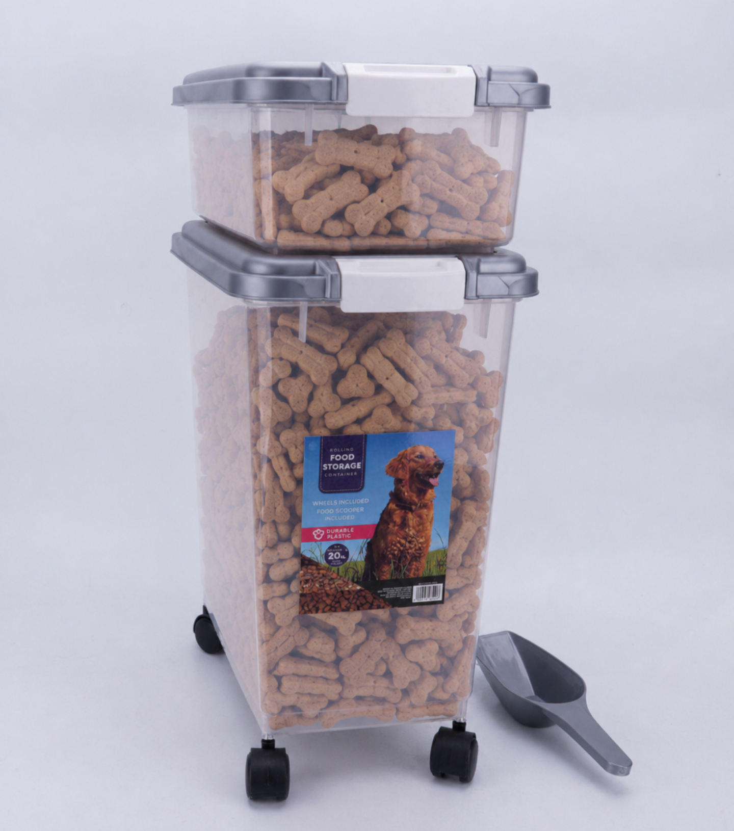 3 Piece Pet Food Storage Containers Plastic Airtight for Pets Dog Birds Animals