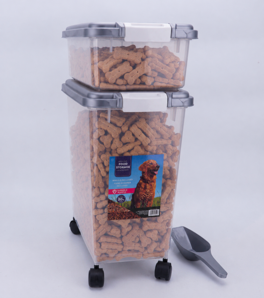 3 Piece Pet Food Storage Containers Plastic Airtight for Pets Dog Birds Animals - Truly Yours