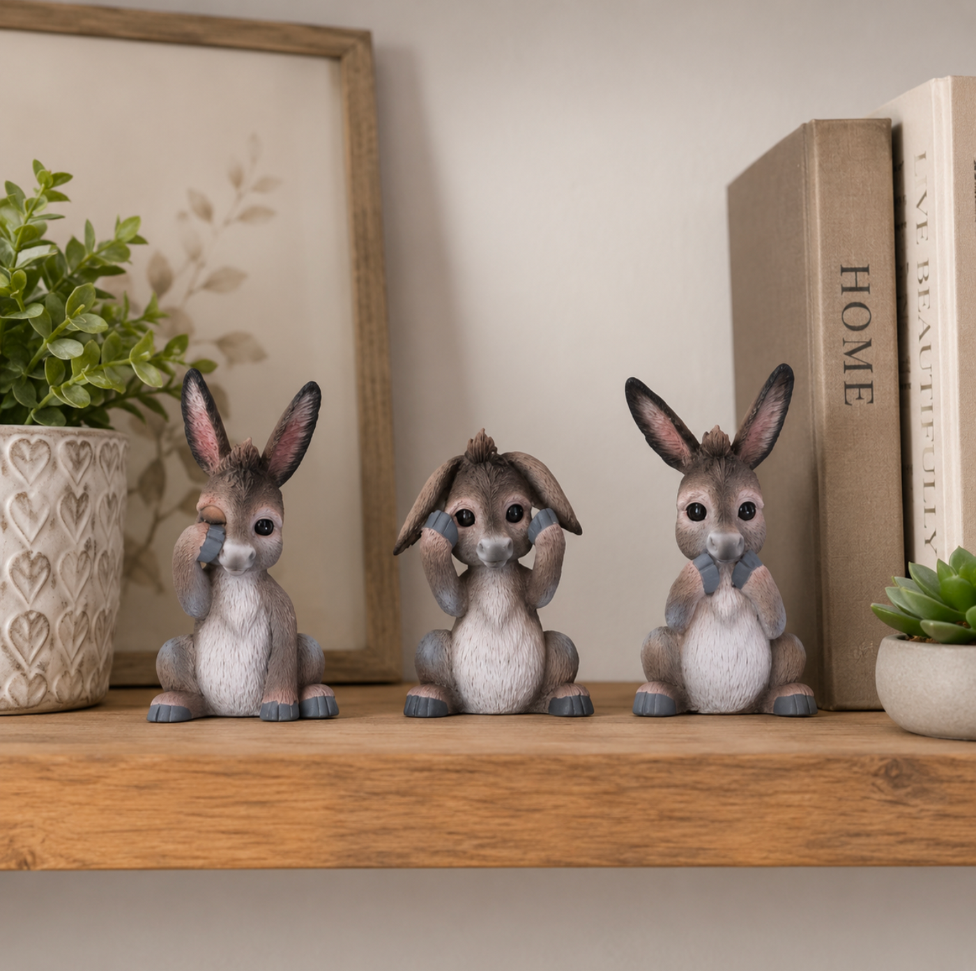 Three Wise Donkeys 11cm - Truly Yours