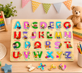 Wooden Alphabet Learning Puzzle Board – Educational ABC Peg Board Toy for Kids - Truly Yours