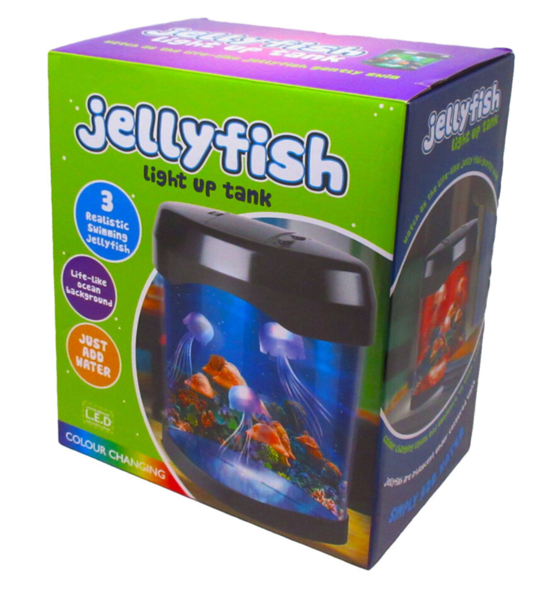 Jellyfish Aquarium Mood Light with 3 drifting silicone jellyfish, color-changing LEDs - Truly Yours