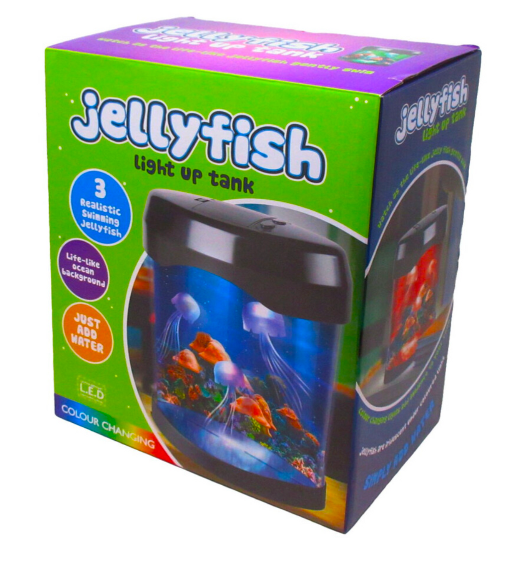 Jellyfish Aquarium Mood Light with 3 drifting silicone jellyfish, color-changing LEDs - Truly Yours