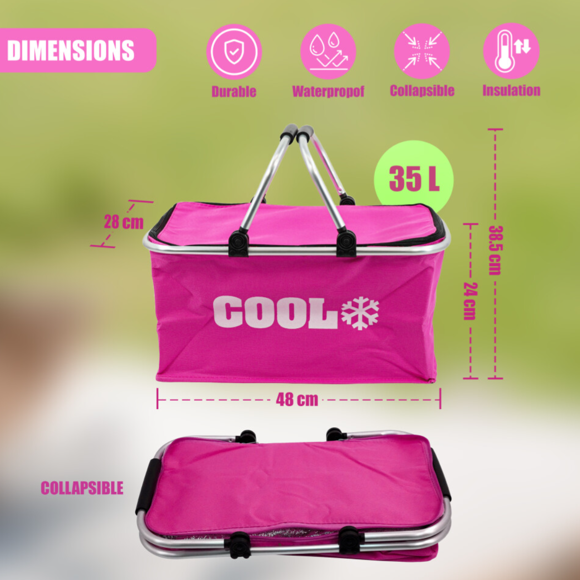 GEEZY 35L Folding Insulated Cooler Basket - Truly Yours