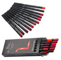 12 Piece Matte Waterproof Lip Liner Pencil Set – Long Lasting Velvet Finish Lip Contour Collection - Truly Yours