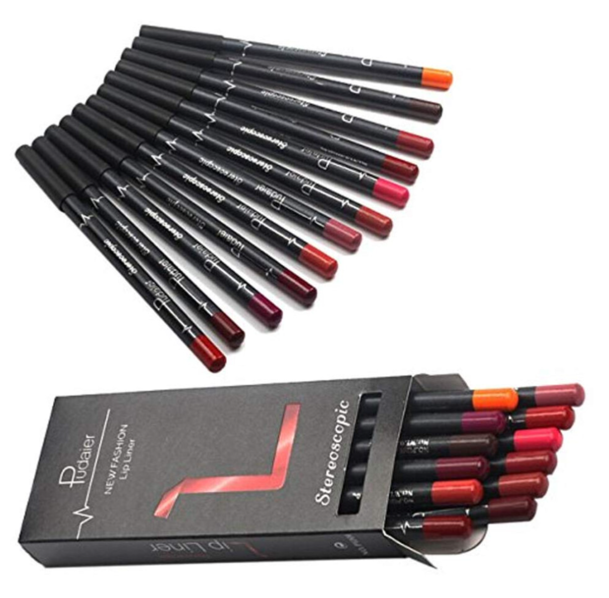 12 Piece Matte Waterproof Lip Liner Pencil Set – Long Lasting Velvet Finish Lip Contour Collection - Truly Yours