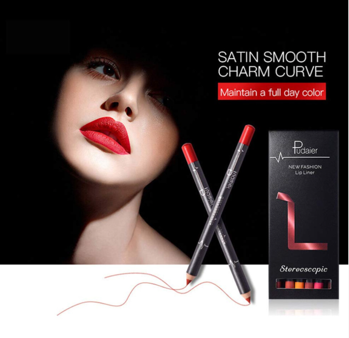 12 Piece Matte Waterproof Lip Liner Pencil Set – Long Lasting Velvet Finish Lip Contour Collection - Truly Yours