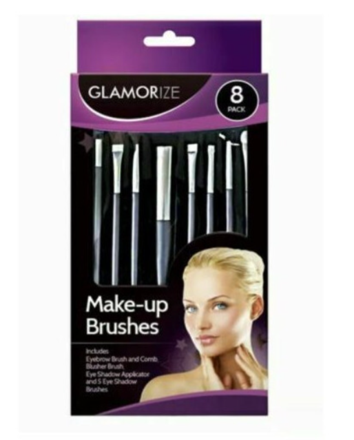 Glamorize 8 Pack Make-up Brushes - Brush Set