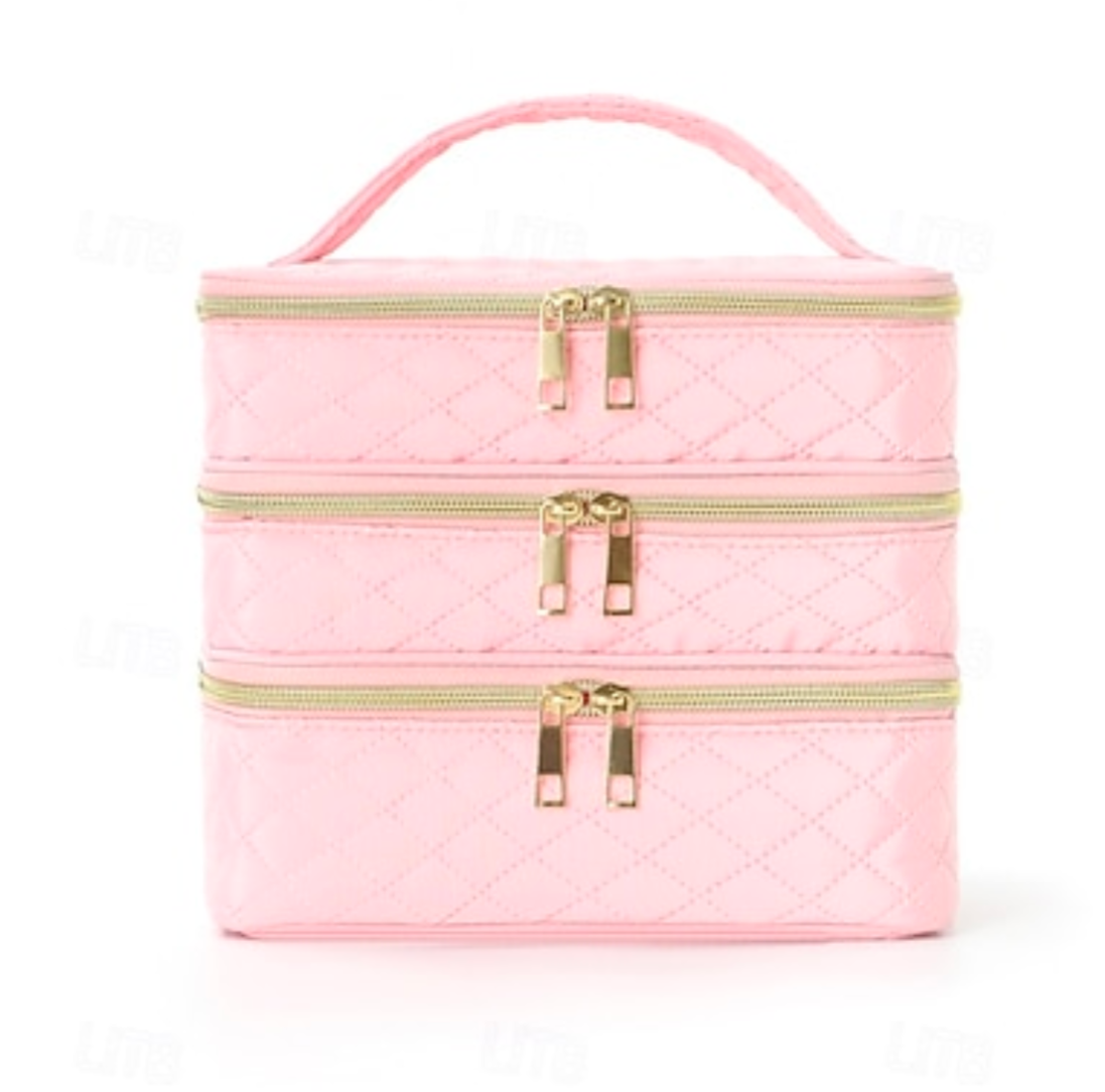 Luxury Quilted Makeup & Travel Organiser Bags– Multi-Compartment Cosmetic Storage Case - Truly Yours