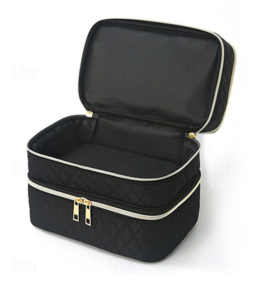 Luxury Quilted Makeup & Travel Organiser Bags– Multi-Compartment Cosmetic Storage Case - Truly Yours
