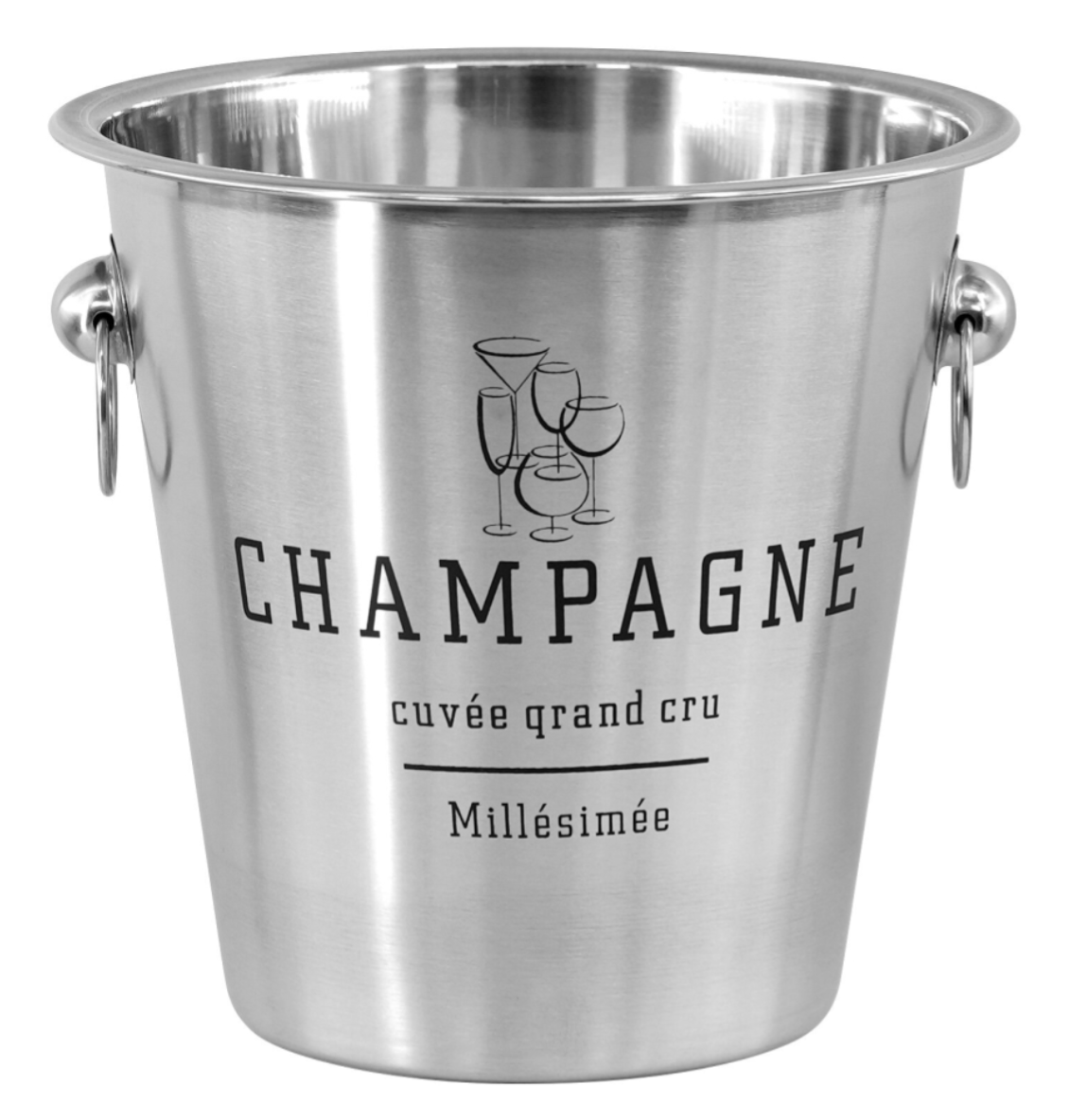 Geezy Stainless Steel French Silver Champagne & Wine Ice Bucket