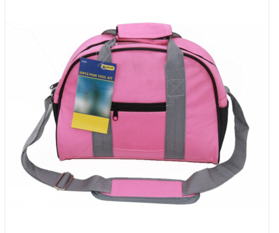 25 Piece Ladies Pink DIY Tool Kit Set – Tool Bag with Hammer, Screwdrivers & Pliers - Truly Yours
