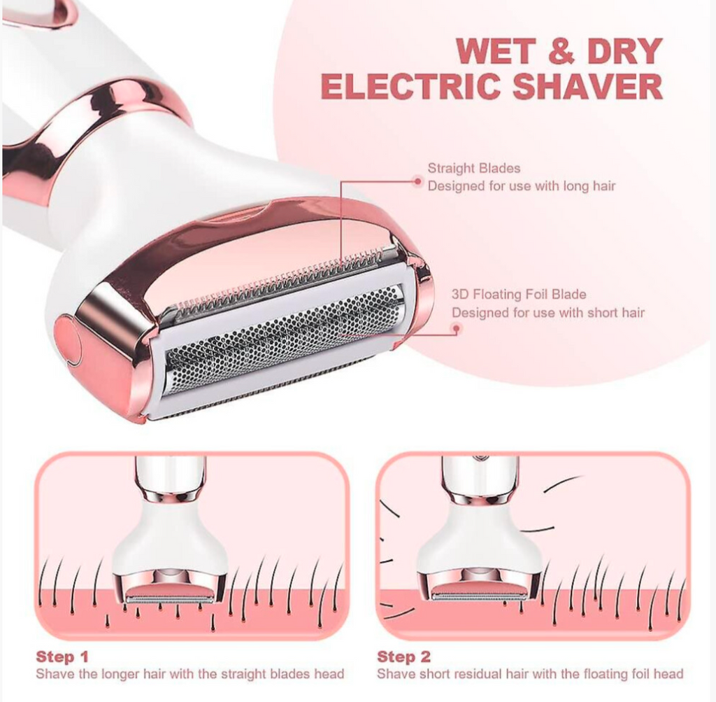 In 1 Electric Ladies Shaver Usb Rechargeable Waterproof Ladies Shaver - Truly Yours